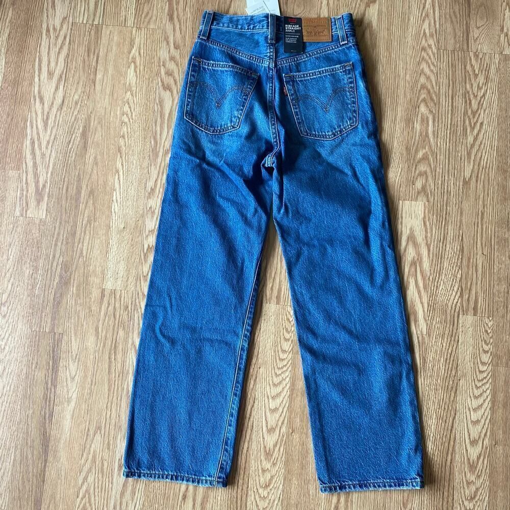 Levi's Ribcage Straight Ankle Jeans Blue 25x27 - Picture 8 of 12